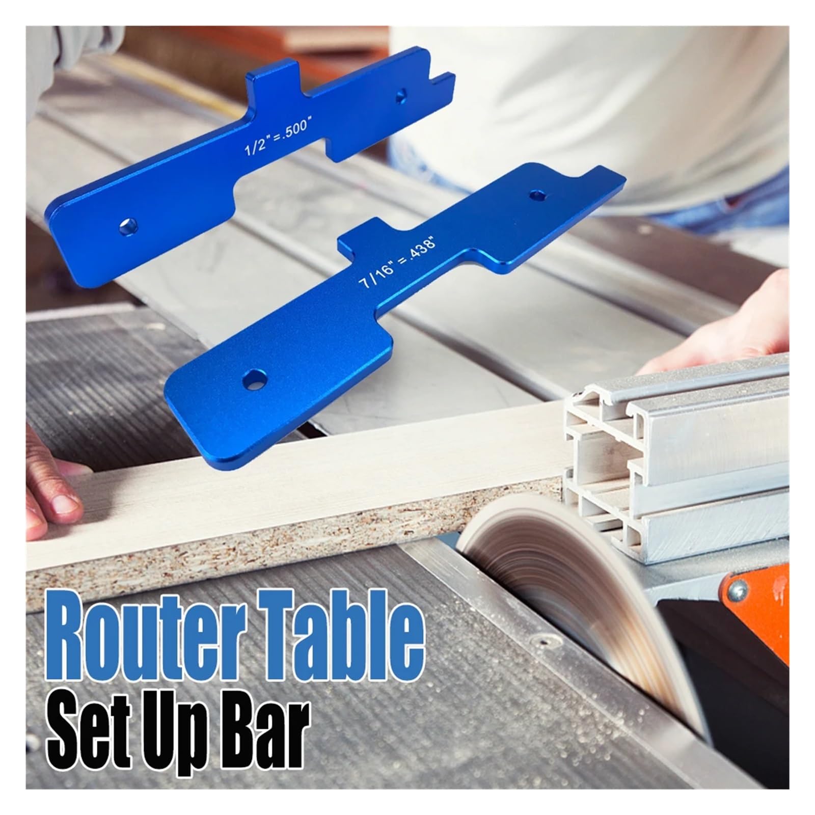 15-Piece Precision Aluminum Setup Block Set - Router Table & Table Saw Gauge Blocks For Woodworking
