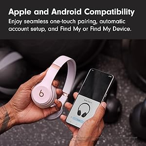 Beats Solo 4 - Wireless On-Ear Bluetooth Headphones, Up to 50-Hour Battery Life, Ultra-Lightweight Comfort, Powerful and Balanced Sound, Apple & Android Compatible - Cloud Pink