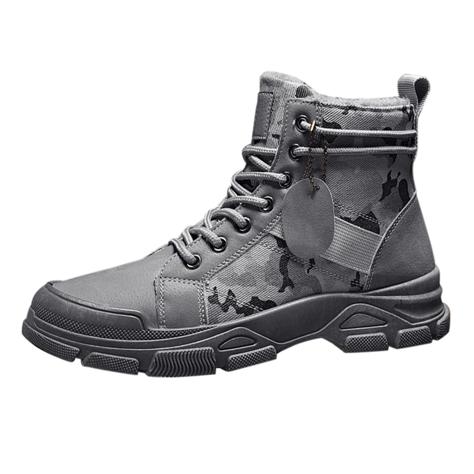 Scarpe da ginnastica alte da uomo, stile casual, in tela, con lacci, per passeggiate quotidiane all'aperto