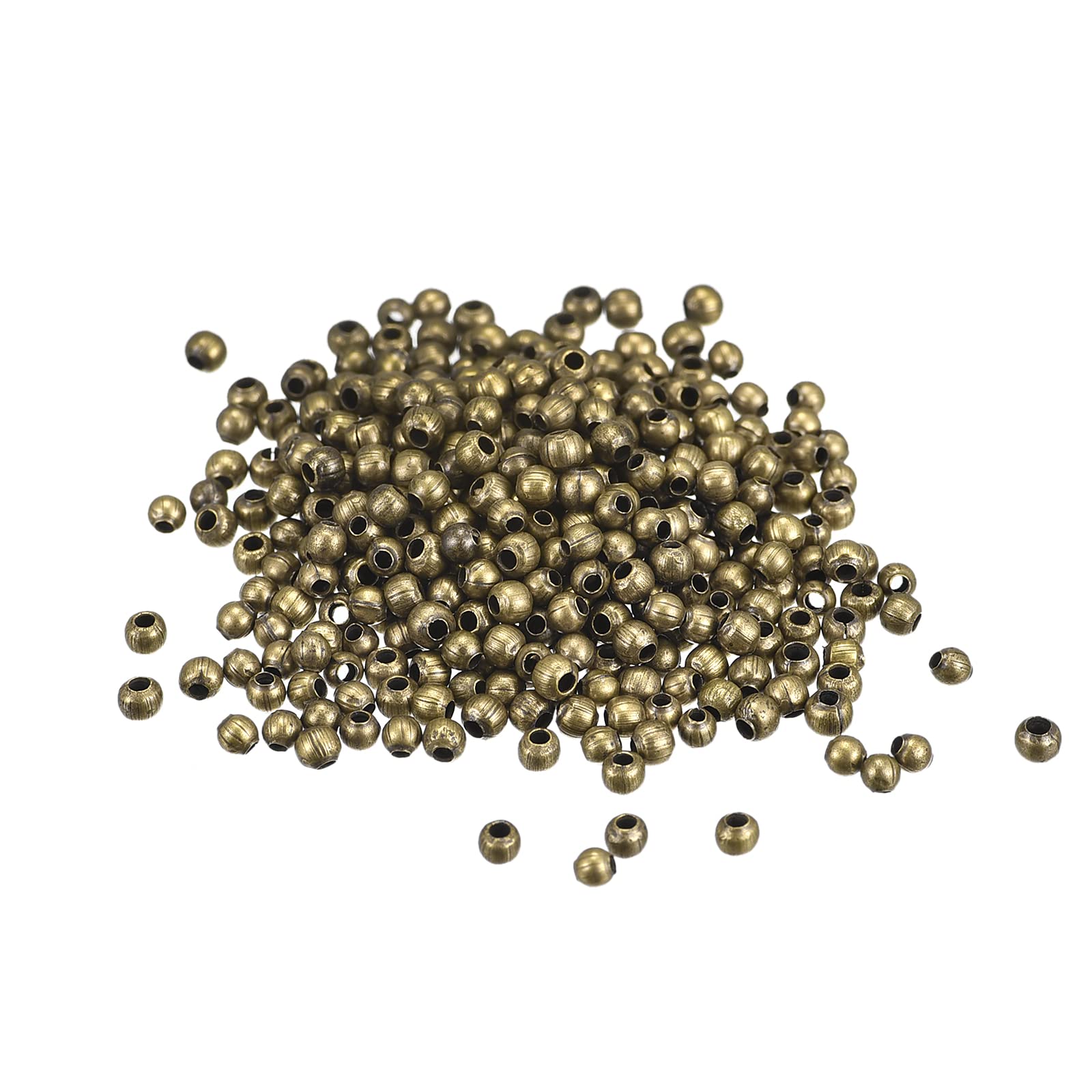 Perles d'espacement rondes bronze 2,4 mm pour fabrication de bijoux colliers et loisirs créatifs