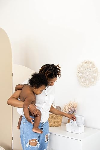 Miniatura 5 de Ubbi Dispensador de toallitas para bebé, estuche de toallitas para bebé, soporte para toallitas para bebés con placa pesada, mantiene las toallitas