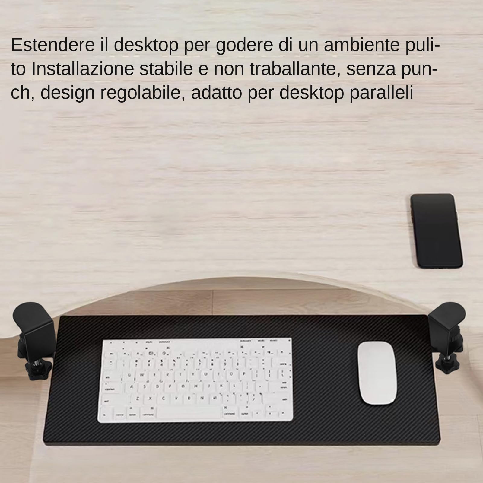 Bandeja ajustable para teclado debajo del escritorio, estante extraíble deslizante suave para oficina en casa, ahorro de espacio, fácil instalación, Enhancepace nizat