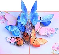 Vista 4 de Tarjeta emergente, tarjeta de felicitación 3D de mariposa y flor con sobre para cualquier ocasión, cumpleaños, día de la madre, aniversario, día