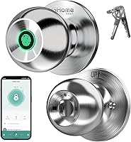 Vista 1 de GHome Smart Cerradura de puerta de huellas dactilares, perilla de puerta inteligente 3 en 1 con control de aplicación y llave, bloqueo automático