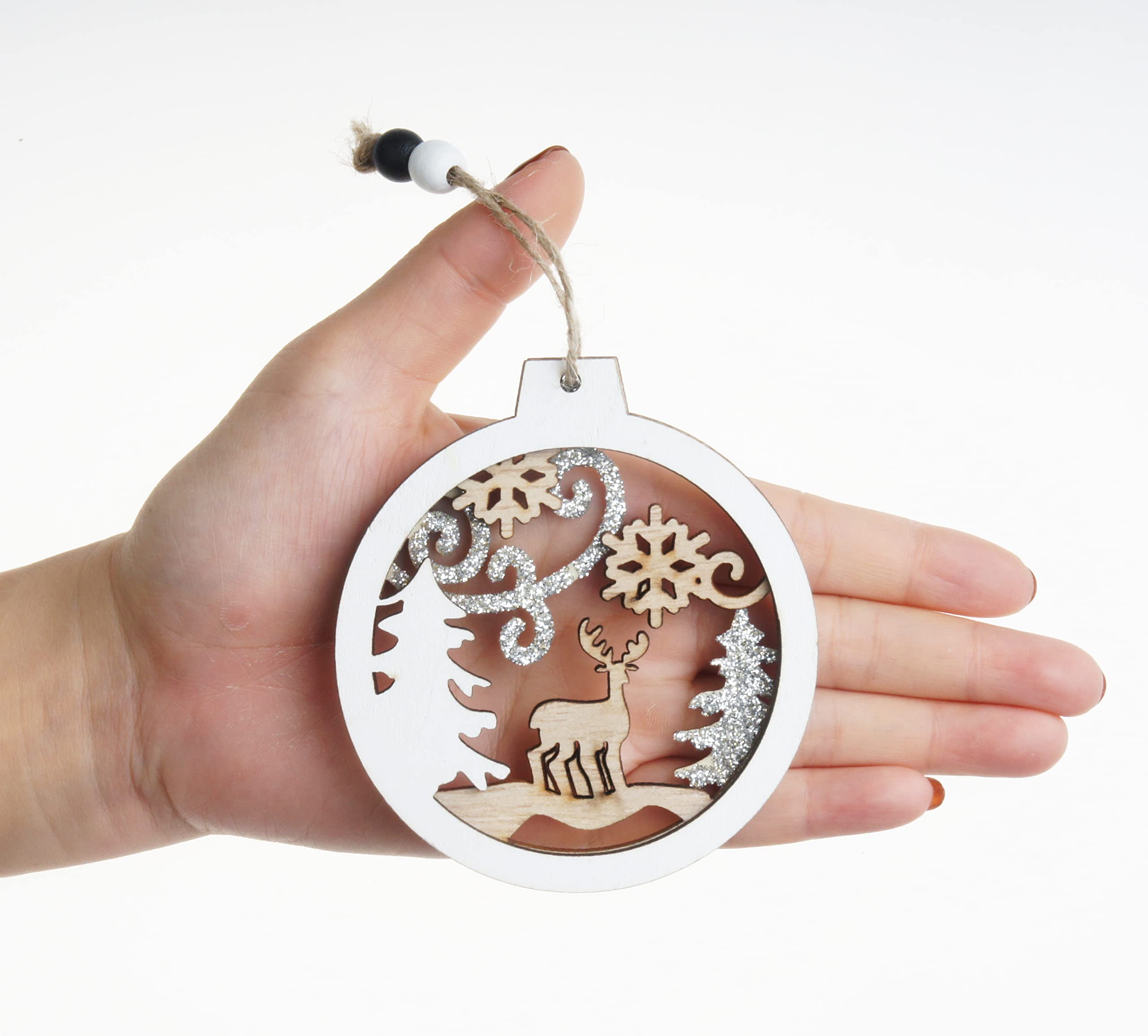 Soaoo - 12 Adornos De árbol De Reno De Navidad, Decoración De