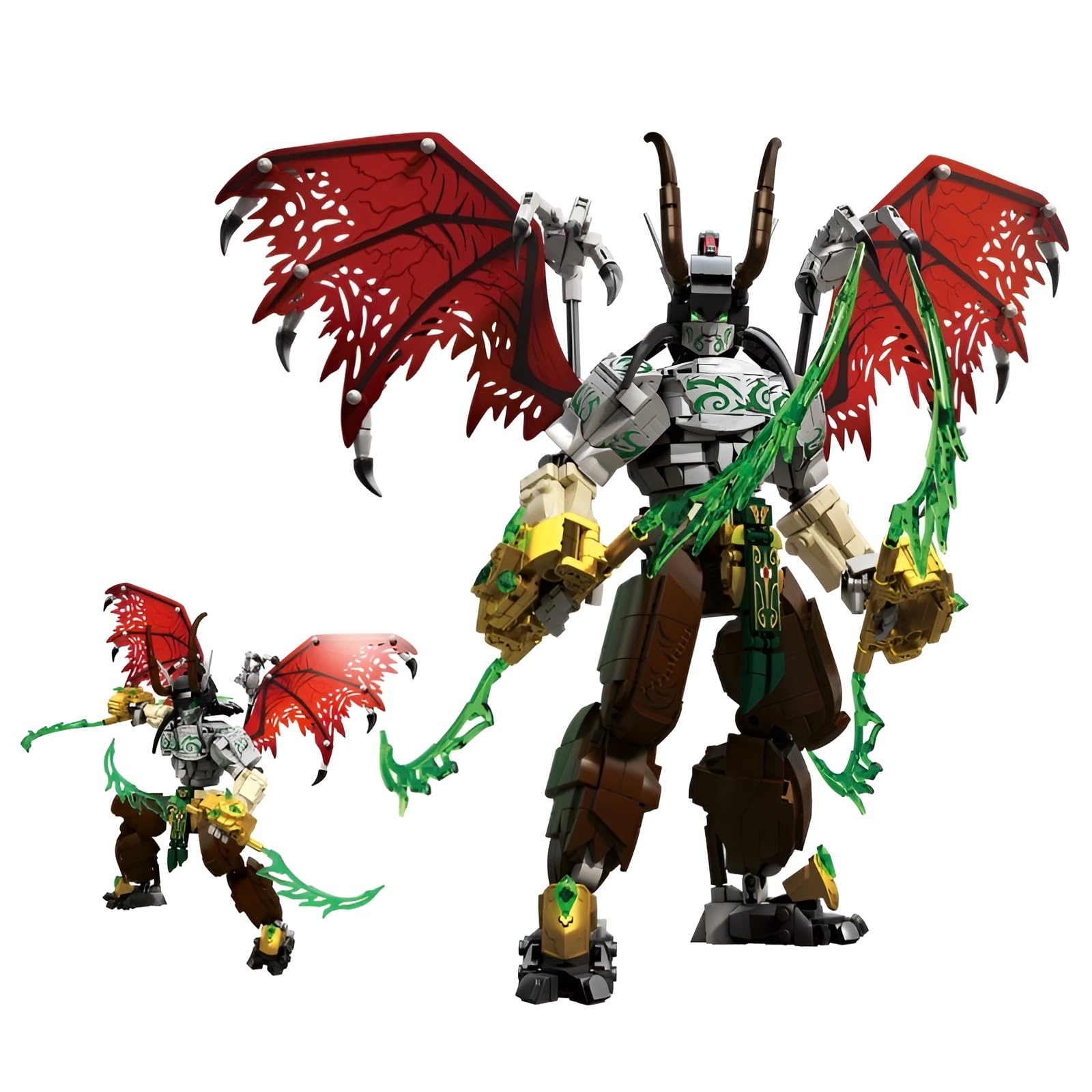 JVAVNE Demon Mech Building Blocks Set, 1272 PCS Alien Mech Warrior Building Model, Alien Xenomorph Action Figure Bricks Toy, Gifts for Adults and Teens
