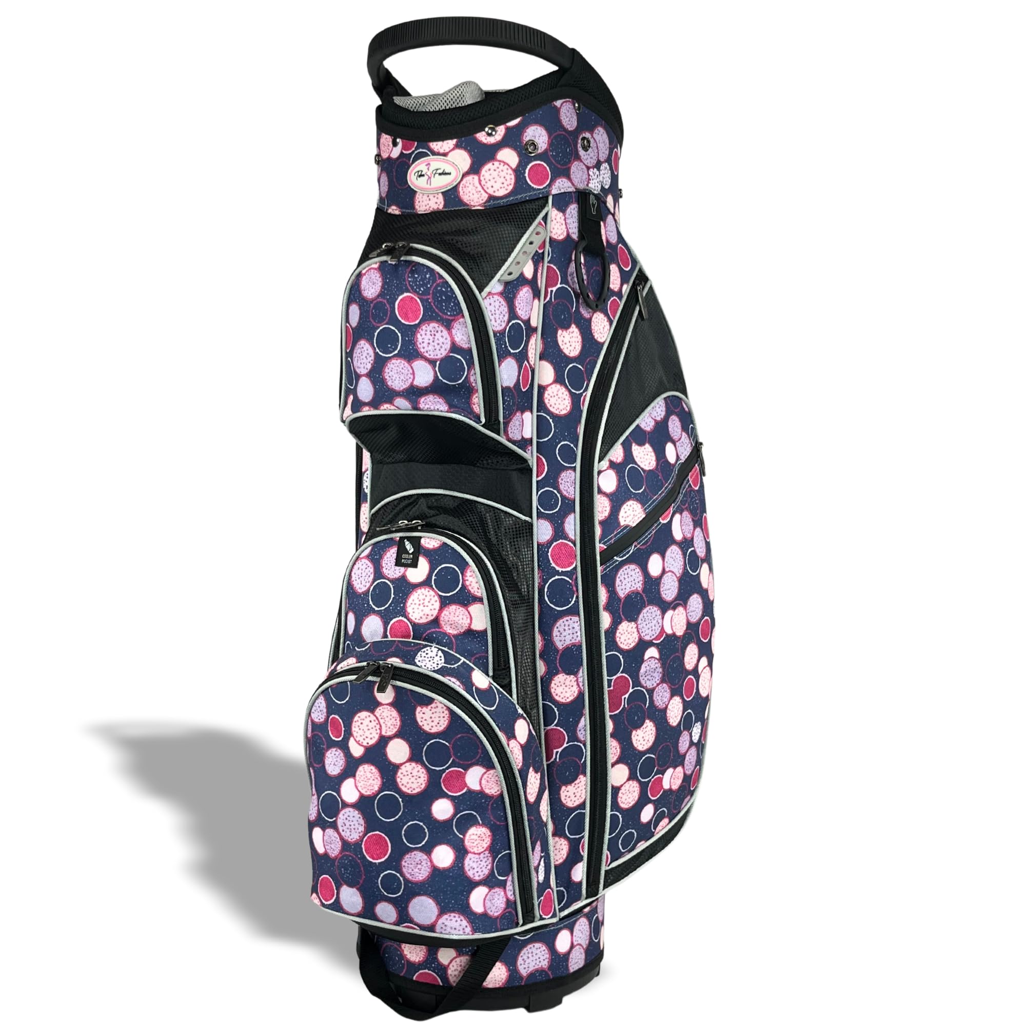 Taboo Fashions Monaco Collection 14-Way Ladies Golf Bag - Lightweight Women’s Golf Cart Bag with Insulated Cooler Pocket, Rain Hood & More - Golf