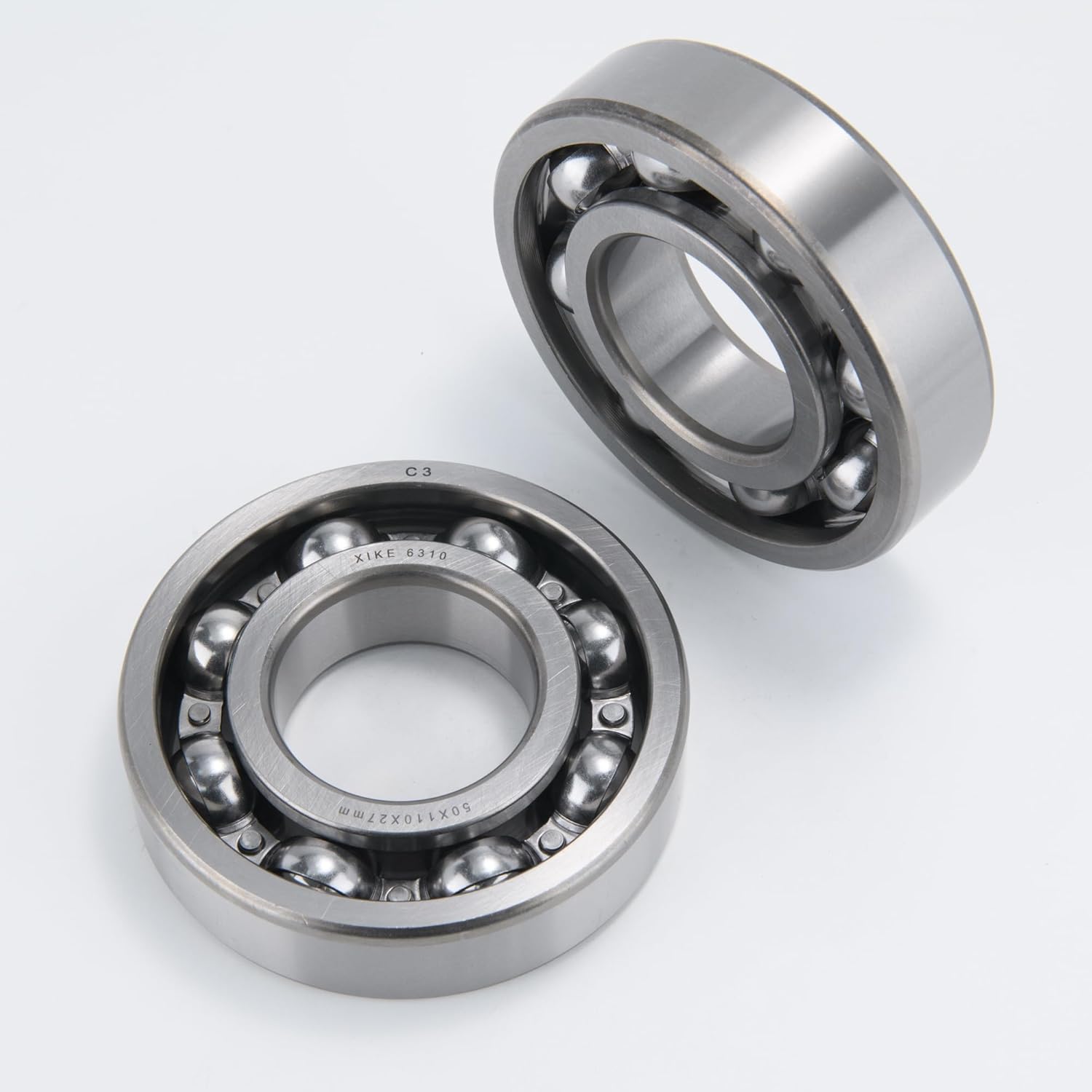 XiKe 2pcs 6310-C3 Deep Groove Ball Bearing ID50 x OD110 x Width 27mm,Open Style Seal with Clearance C3,Used for Low-Power Electric Motors,Automobile and Tractor Gearboxes,General Machines, Tools, Etc