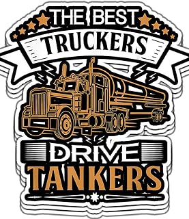 Tanker Gas Truck Tank Driver Gift for Best Truckers - 4x4 Vinyl Stickers, Laptop Decal, Water Bottle Sticker (Set of 3)