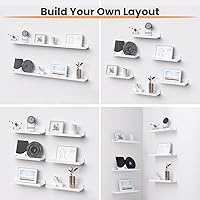 Vista 8 de upsimples Estantes flotantes para pared, estantes de pared para decoración y almacenamiento, juego de 6, estante de madera montado en la pared