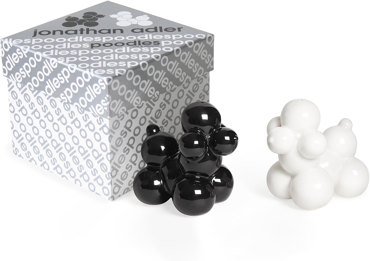 Jonathan Adler Poodles Salt & Pepper Shakers, Black and White
