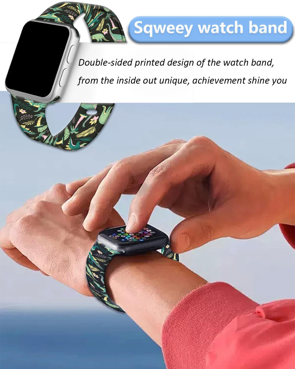 Compatible with Apple Watch Band 38mm 40mm 41mm 42mm 44mm 46mm 45mm 49mm for Women Men, Soft Silicone Waterproof Replacement Strap for iWatch Bands Series 10 9 8 7 6 5 4 3 2 1 SE Ultra/Ultra 2 - Image 5