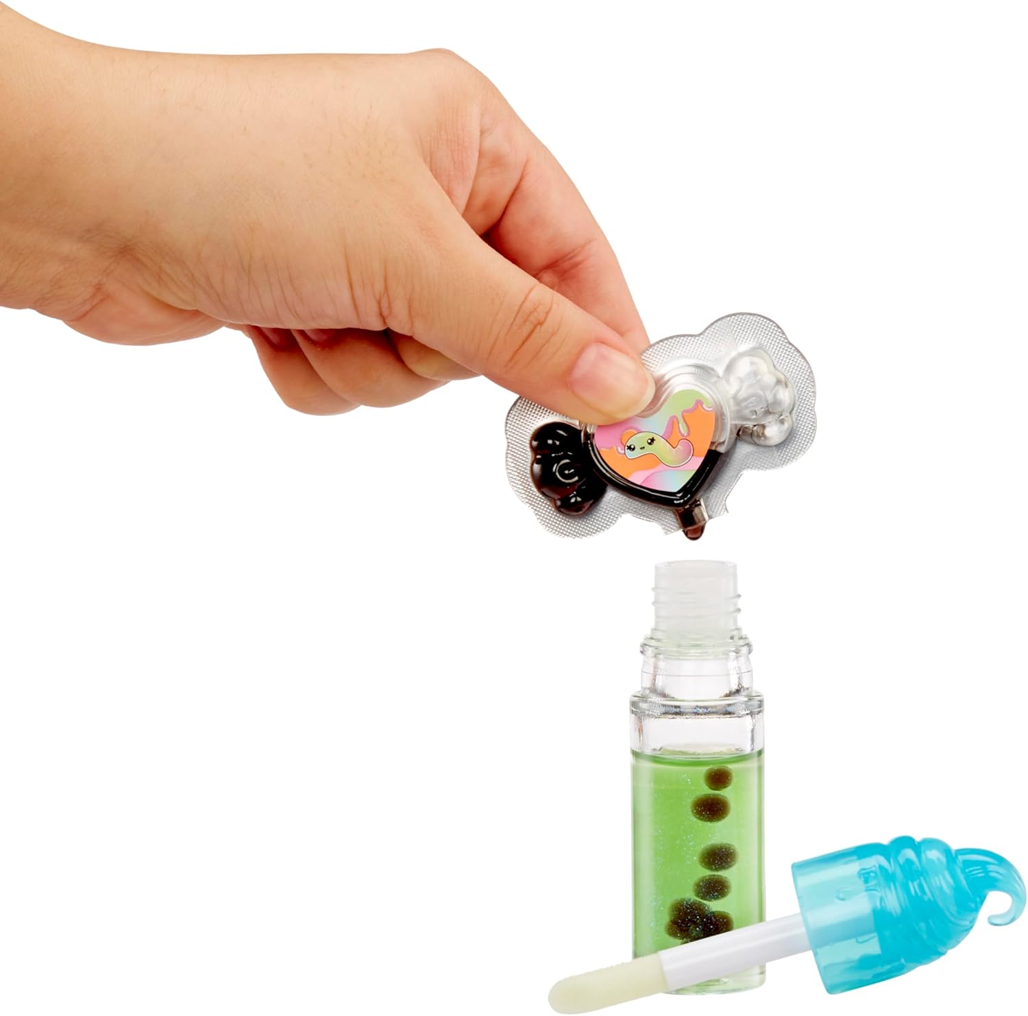 Yummiland Lip Gloss Doll: Sour Sweeties - Sasha Sourworms Includes DIY Lip Gloss + Removable Keychain, Cosmetic Play, Collectible, Ages 4+