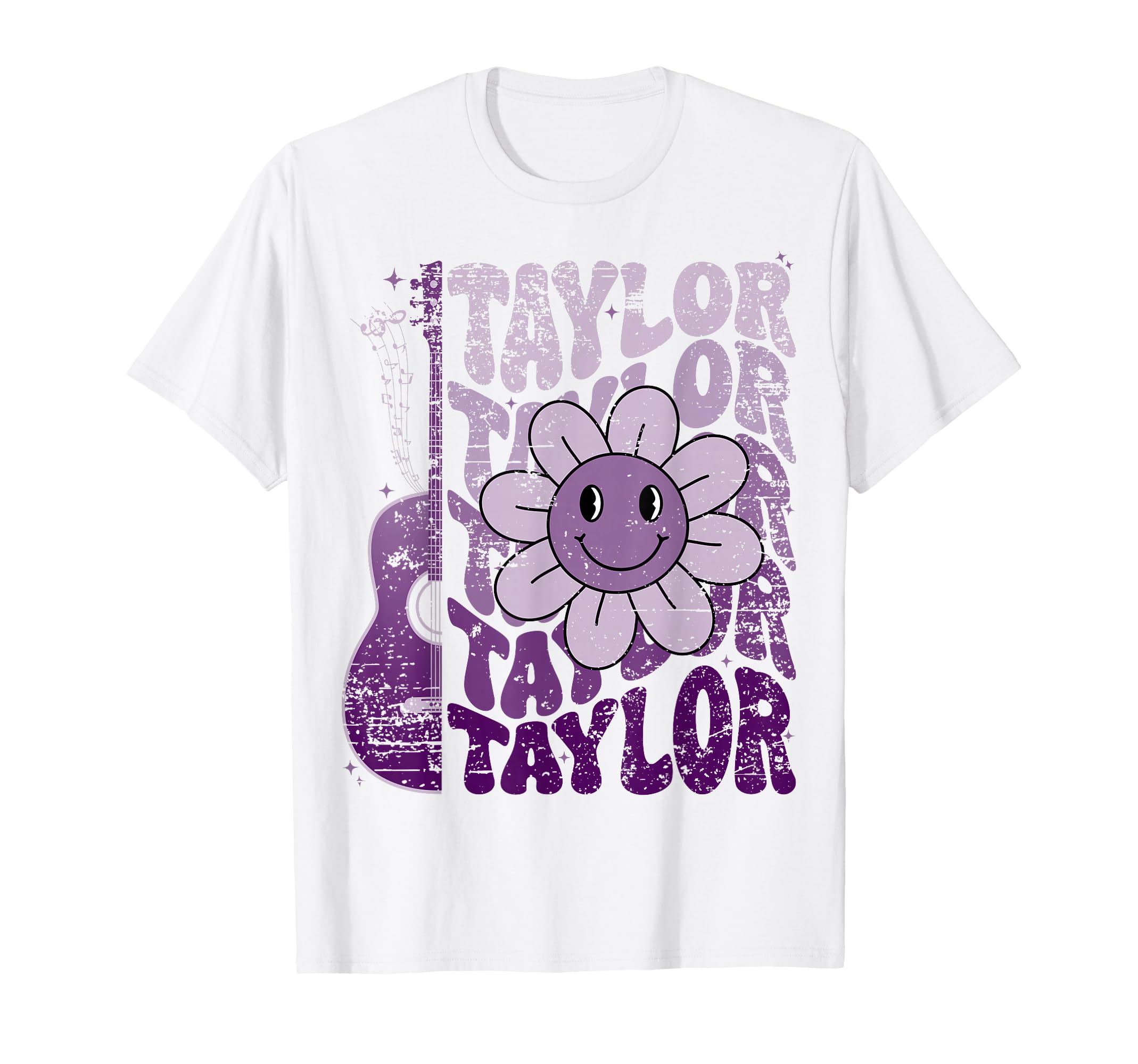 Taylor First Name I Love Taylor Girl Groovy 80's Vintage T-Shirt