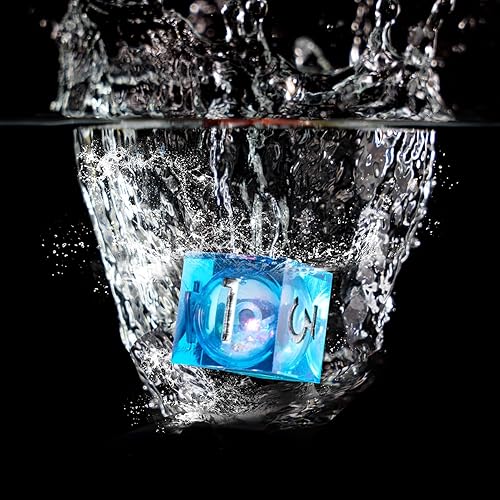 Miniatura 3 de Liquid Core - Juego de dados DND, 7 piezas de dados de resina con bordes afilados para Calabozos y Dragones, dados poliédricos D&D hechos a mano,