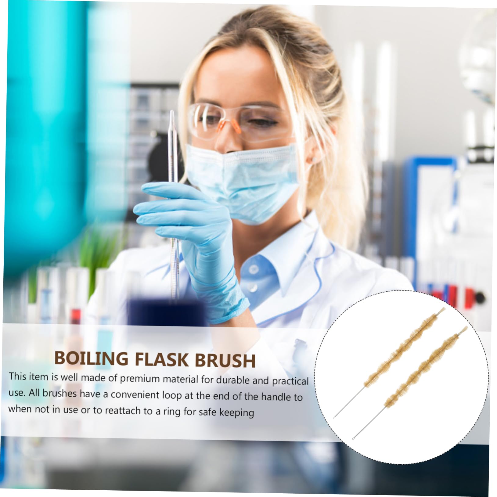 BEBEMOKO 2pcs Laboratory Condenser Tube Brush Condenser Cleaner for Clean Apparatus Convenient Brush Set