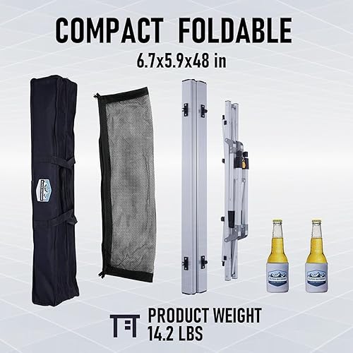 Miniatura 5 de Alpen Mesa portátil de aluminio con patas de mesa ajustables para picnic al aire libre, barbacoa de playa, mesa plegable con bolsa de transporte y