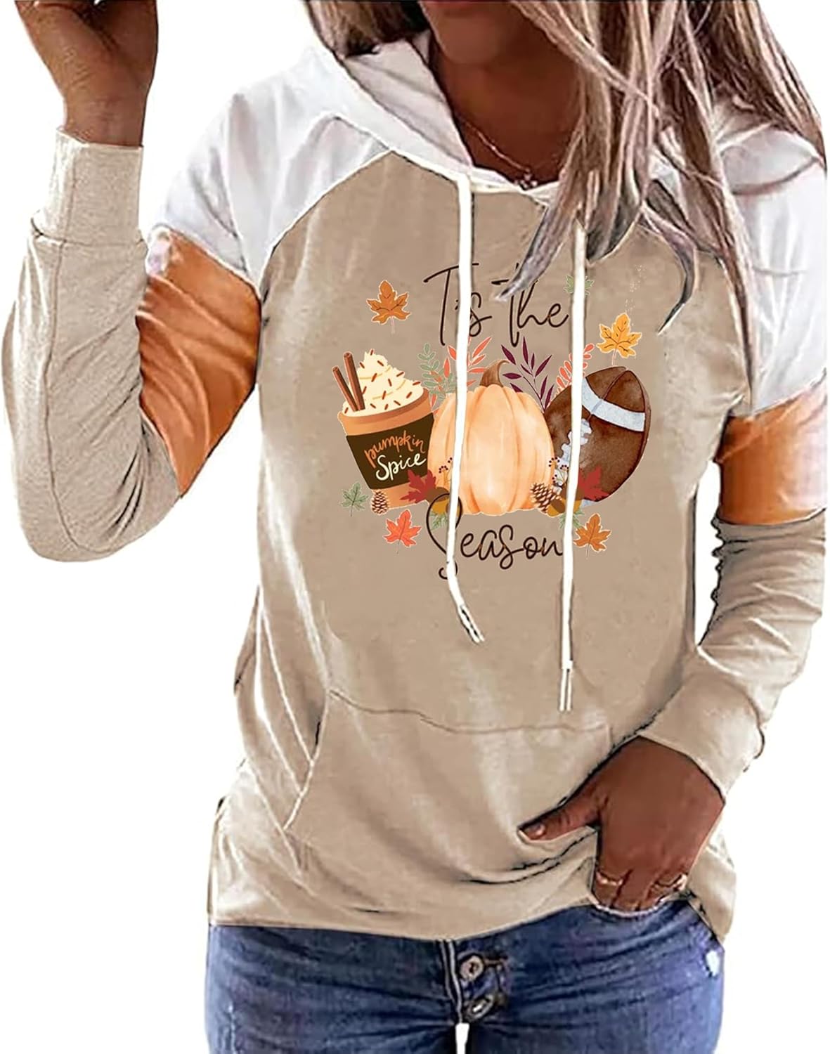 Tis The Season パーカー レディース 感謝祭 パンプキン グラフィック Tシャツ フットボールゲーム デイシャツ 秋