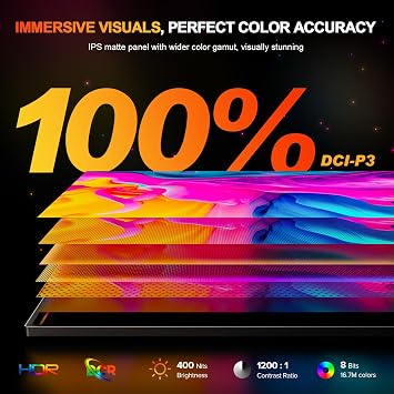 UPERFECT 2.5K 240Hz QLED Portable Monitor, 16 2560x1600 QHD 100% DCI-P3 400 Nits Portable Gaming Monitor w/Stand & VESA, Adaptive Sync HDMI 2.1 External Screen for Laptop PC Phone Game Console