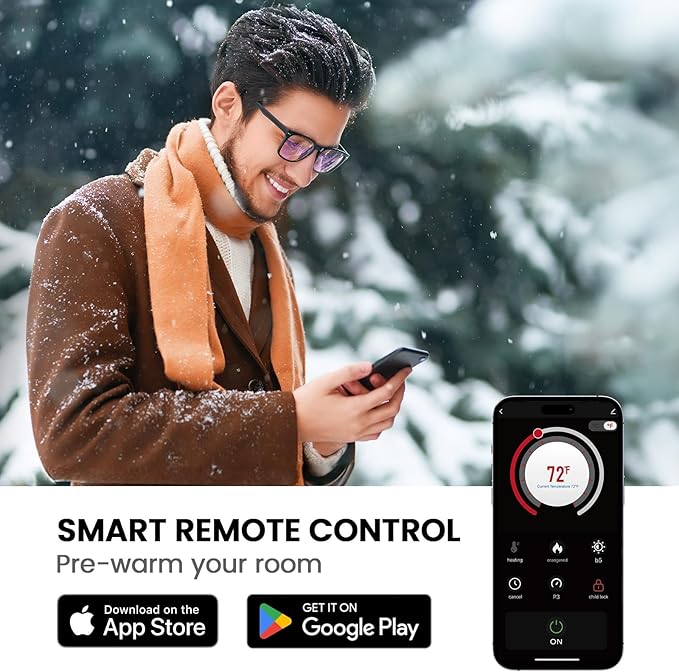 Chimenea Eléctrica Inteligente Silonn 50 Pulgadas, 5300 BTU, WiFi, Control Remoto miniatura 4