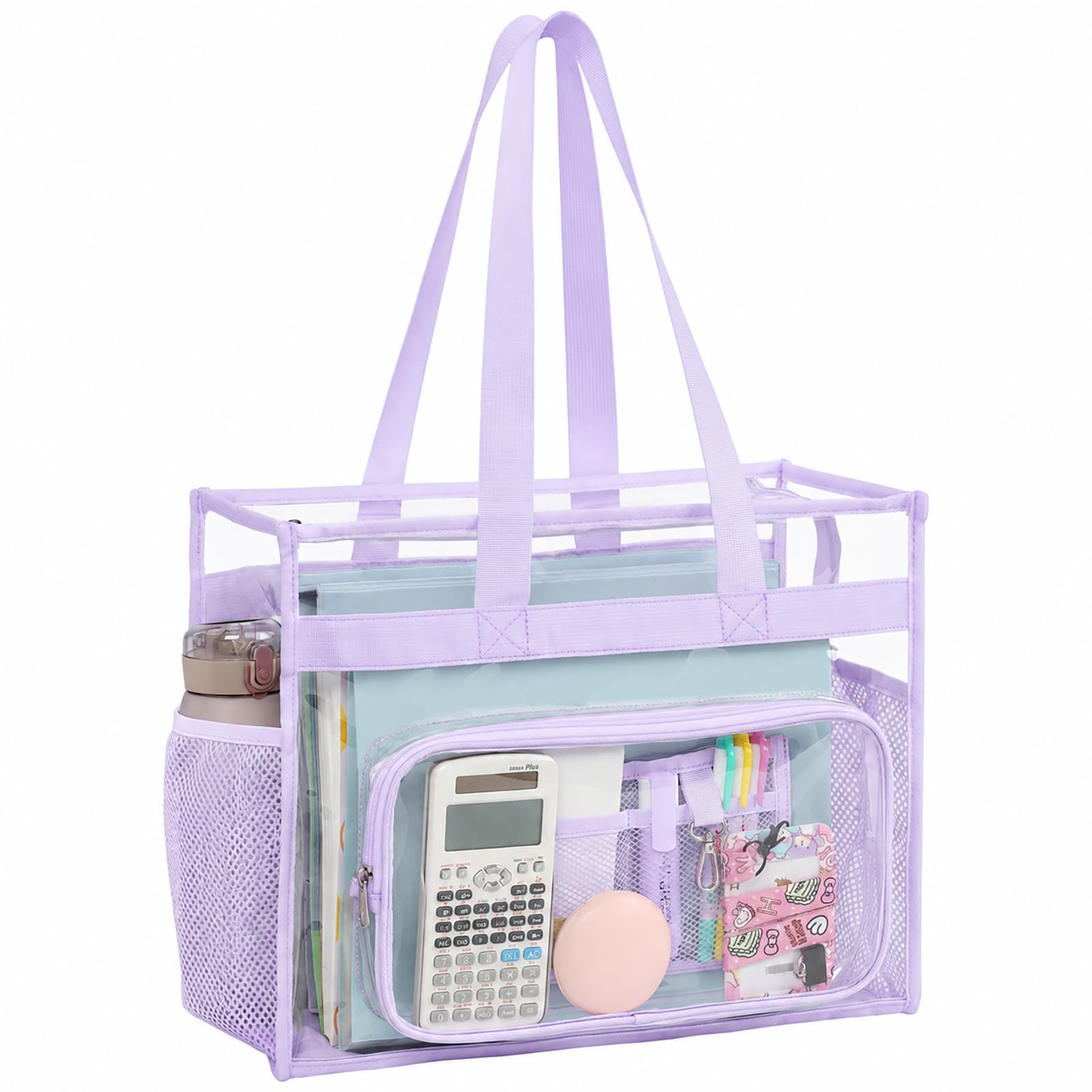 PACKISM Clear Tote Bag for School - Large Heavy Duty Clear Tote for Girls