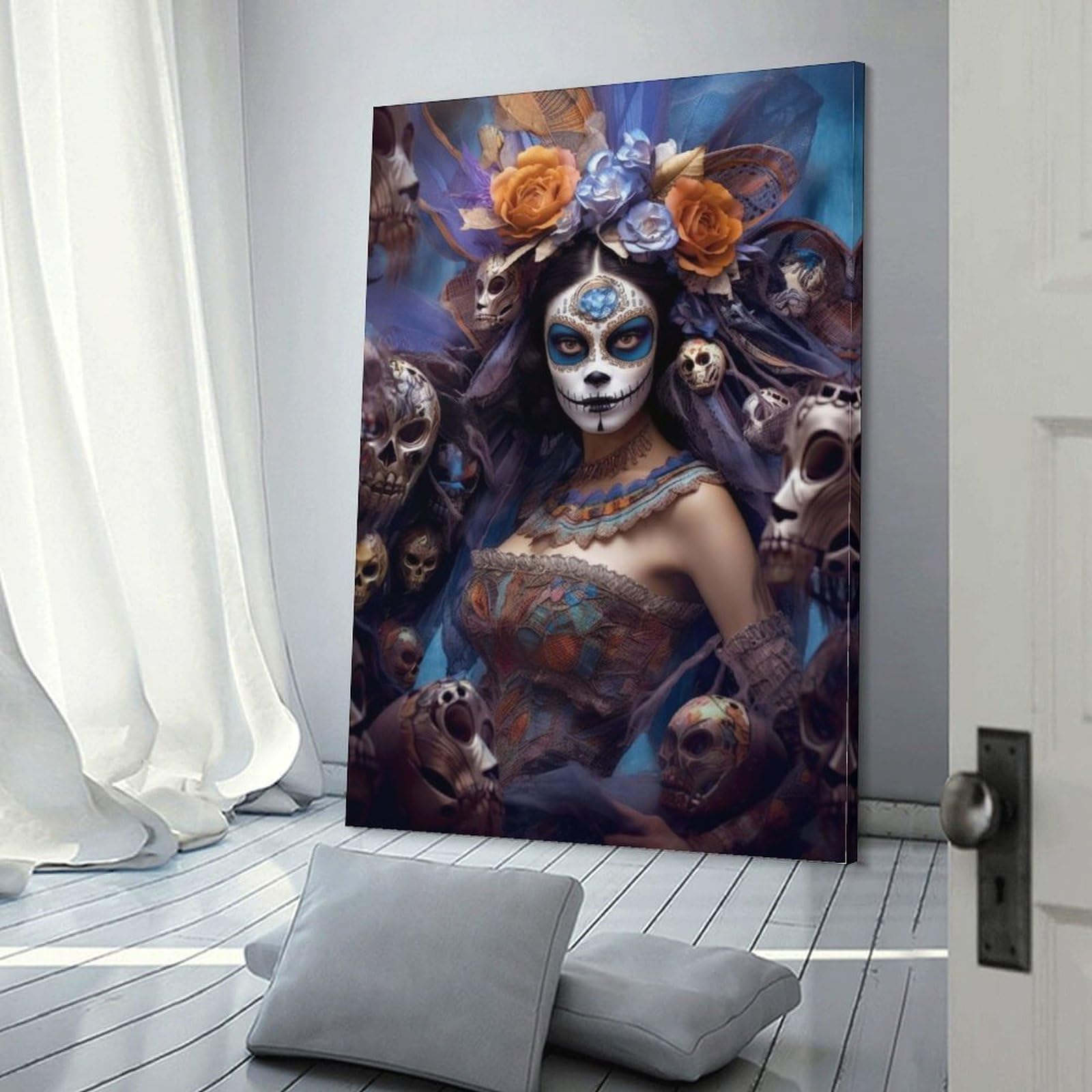 Décoration murale abstraite gris salon tableau chambre 30x45cm