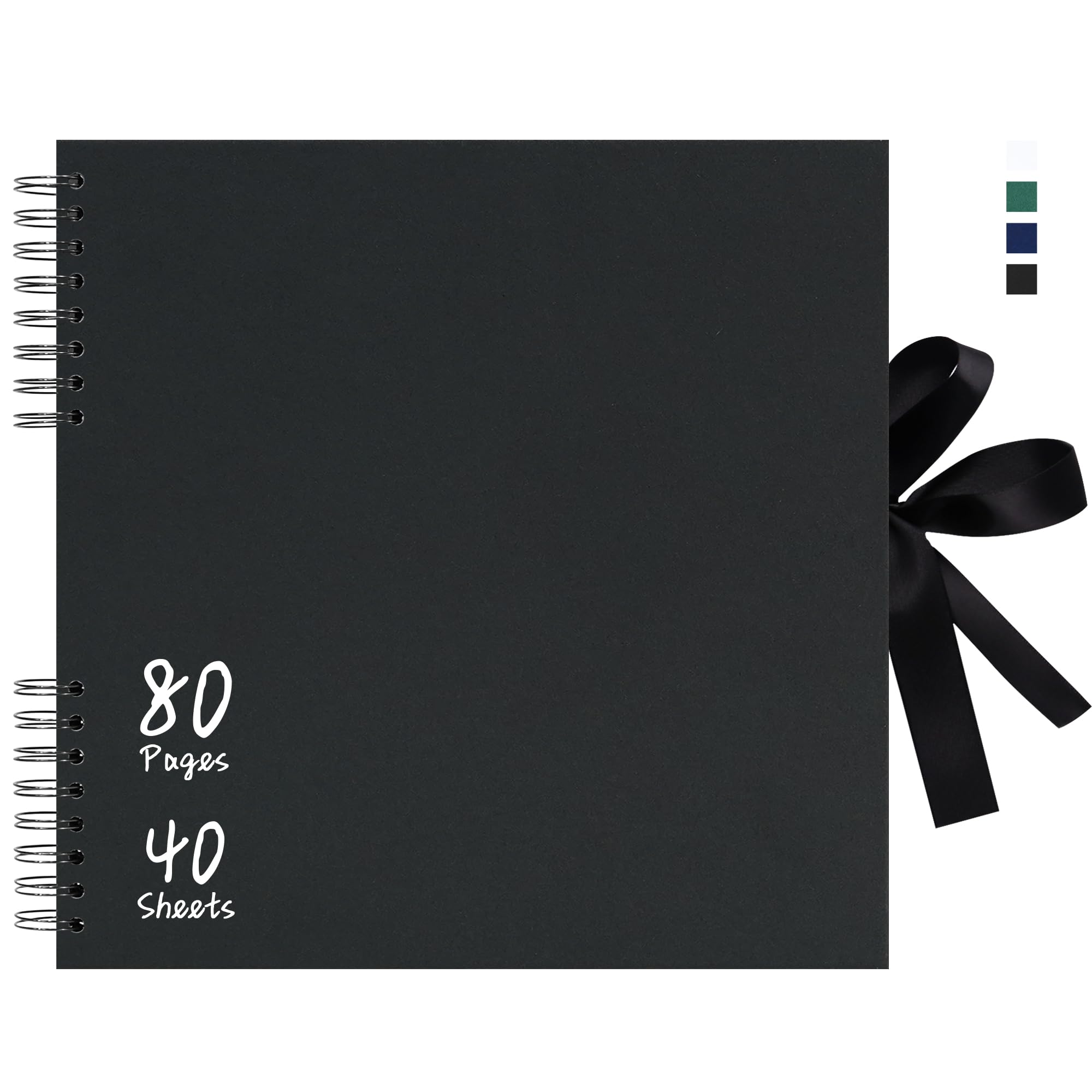 Vienrose Álbum de recortes grande de 12 x 12 pulgadas, álbum de fotos, álbum de recortes de bricolaje, libro de recuerdos de papel kraft grueso negro, álbumes de fotos para parejas, bebés, bodas,