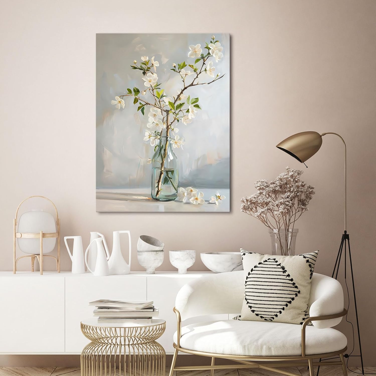 daktenn Floral Canvas Wall Art Bathroom Wall Art Pictures Wall Decor Home Decor Wall Decor for Bedrom Livingroom 18x24 Inches