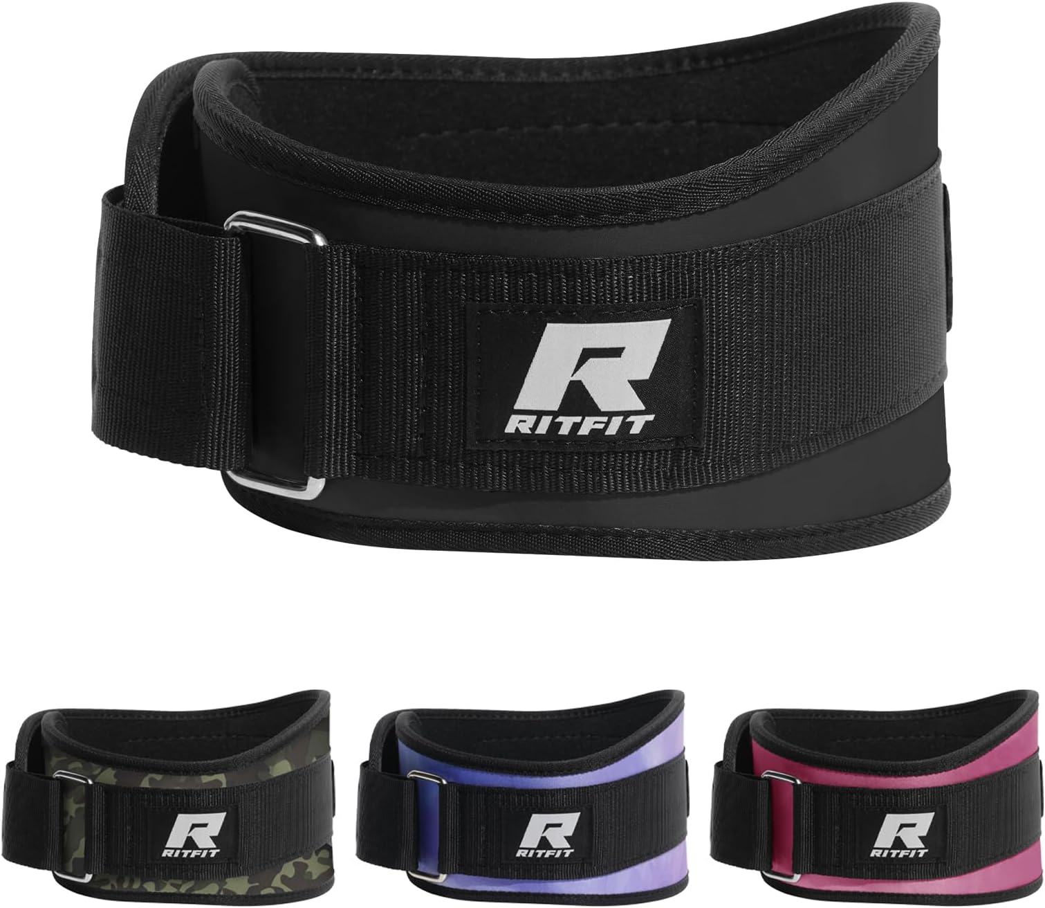 Weight Lifting Belt - Great for Squats, Lunges, Deadlift, Thrusters - Men and Women - 6 Inch Black/Camouflage