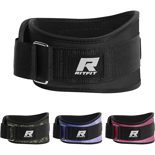 RitFit Weight Lifting Belt - Great for Squats, Lunges, Deadlift, Thrusters - Men and Women - 6 Inch Black/Camouflage