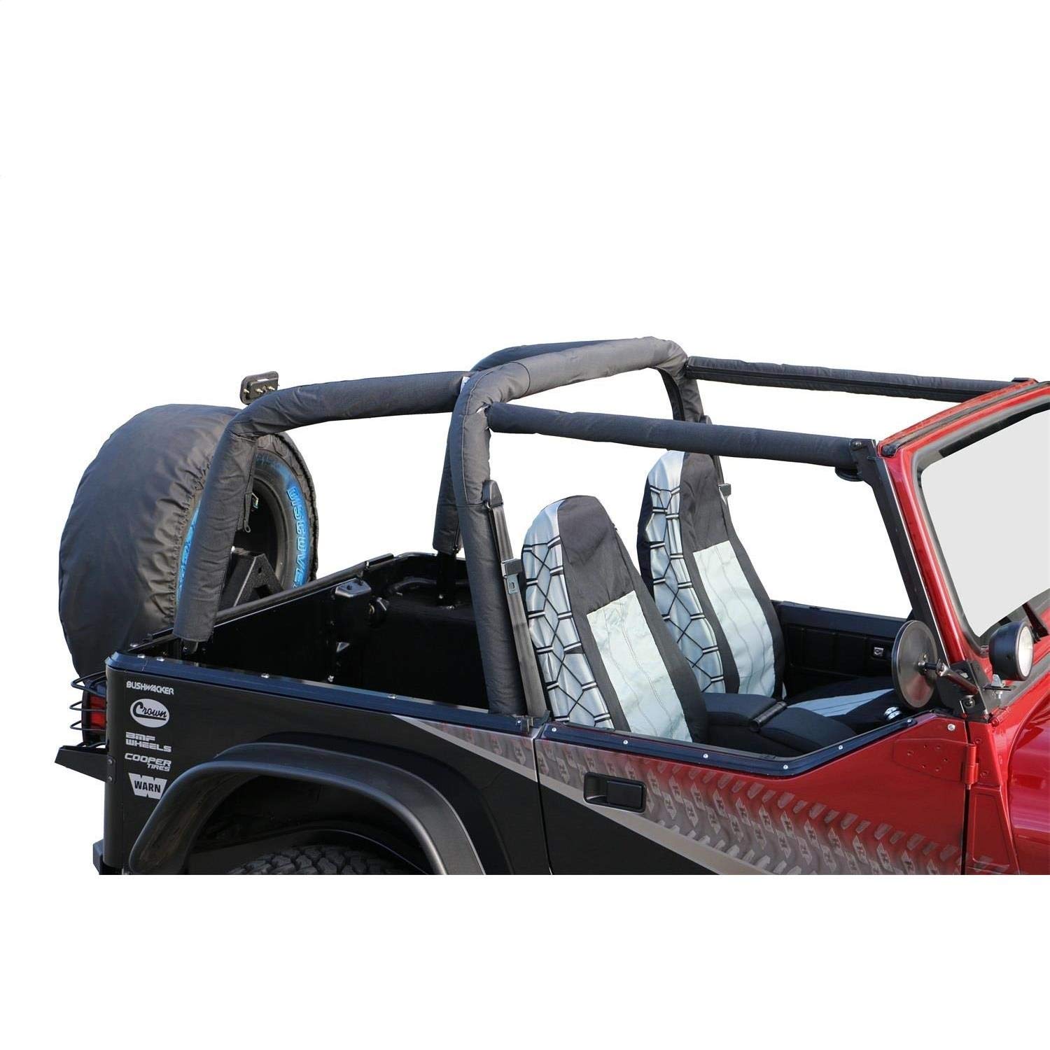 Full Replacement Roll Bar Pad And Cover Kit; Black Denim (9295 Jeep