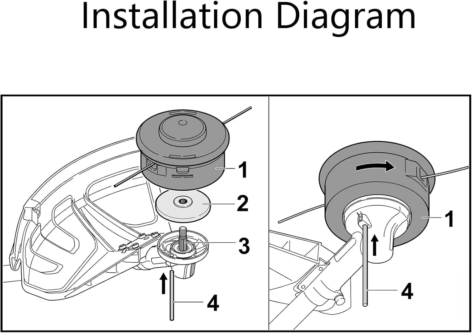 New Model String Trimmer Gearbox and 25-2 Bump Feed Wacker Head Attachment Sets Replacement for Weed Eater Brush Cutter Part
