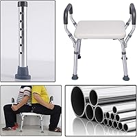 Vista 3 de Asientos de baño para adultos discapacitados Silla de ducha de movilidad Asiento de banco de baño blanco taburetes de ducha para sentarse