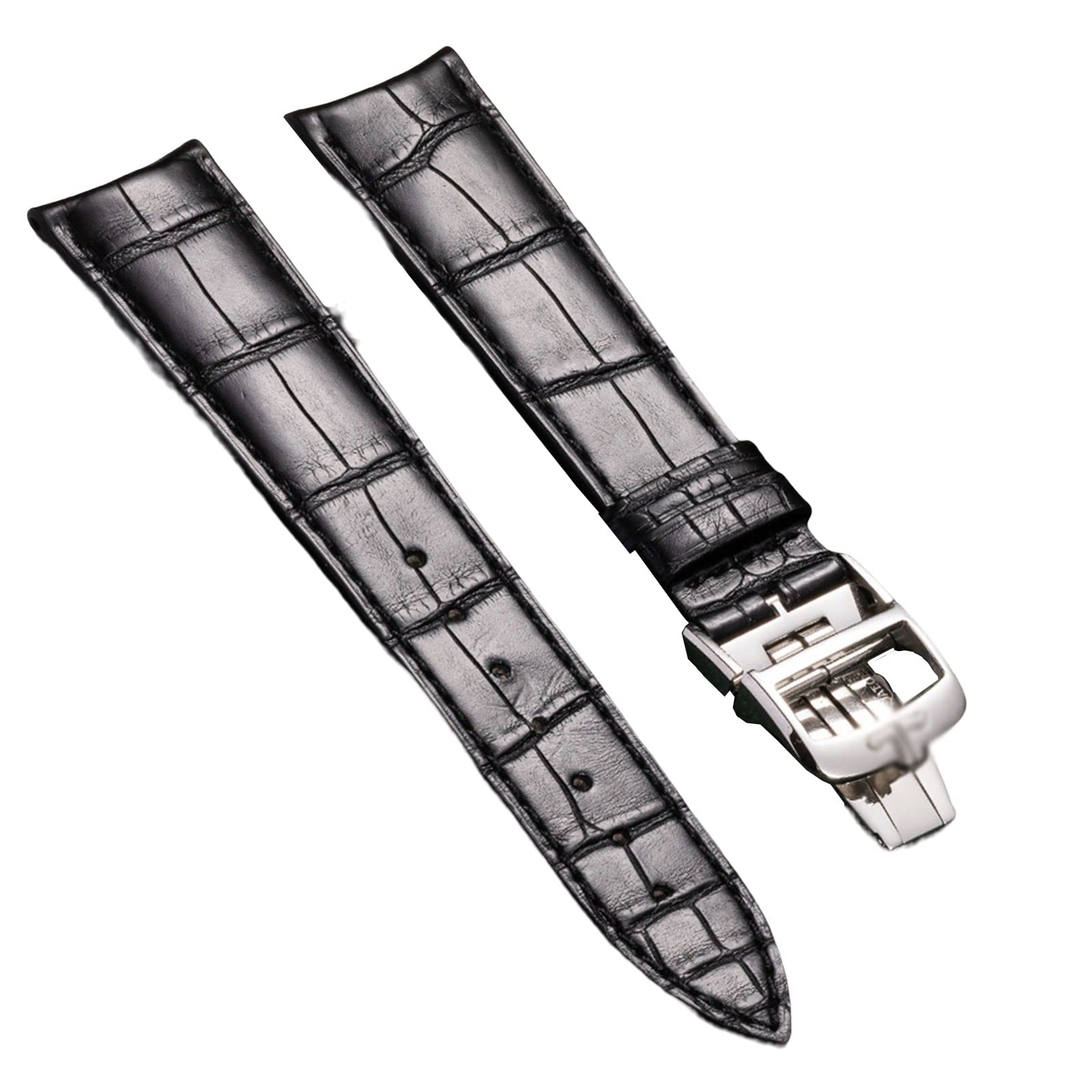 Boucle papillon contre usure bracelet en cuir Jaeger acier 20mm