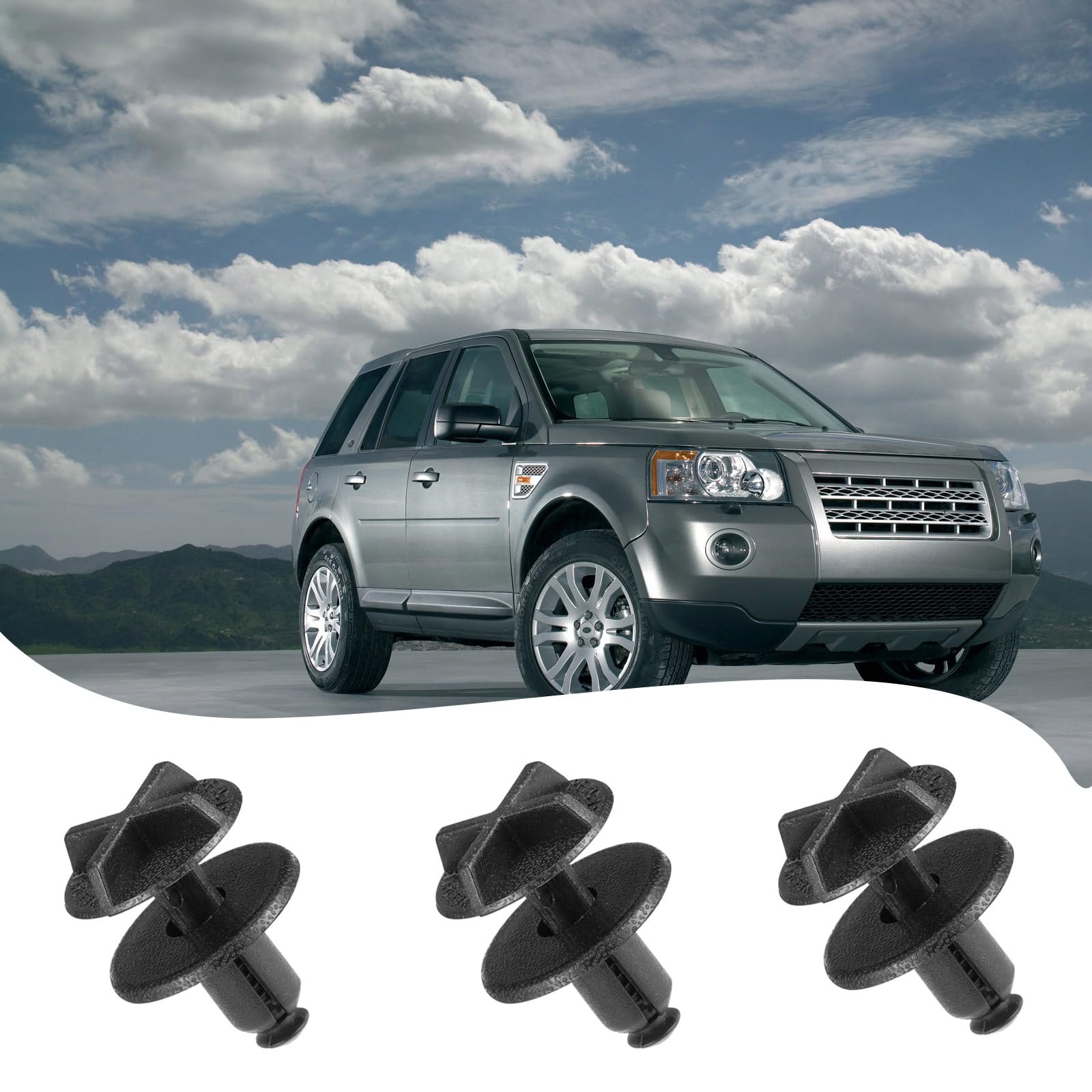 Buaak 10-Pack LR024316 Battery Cover Clips – Black Nylon Retainer Clips For Land Rover Range Rover Evoque