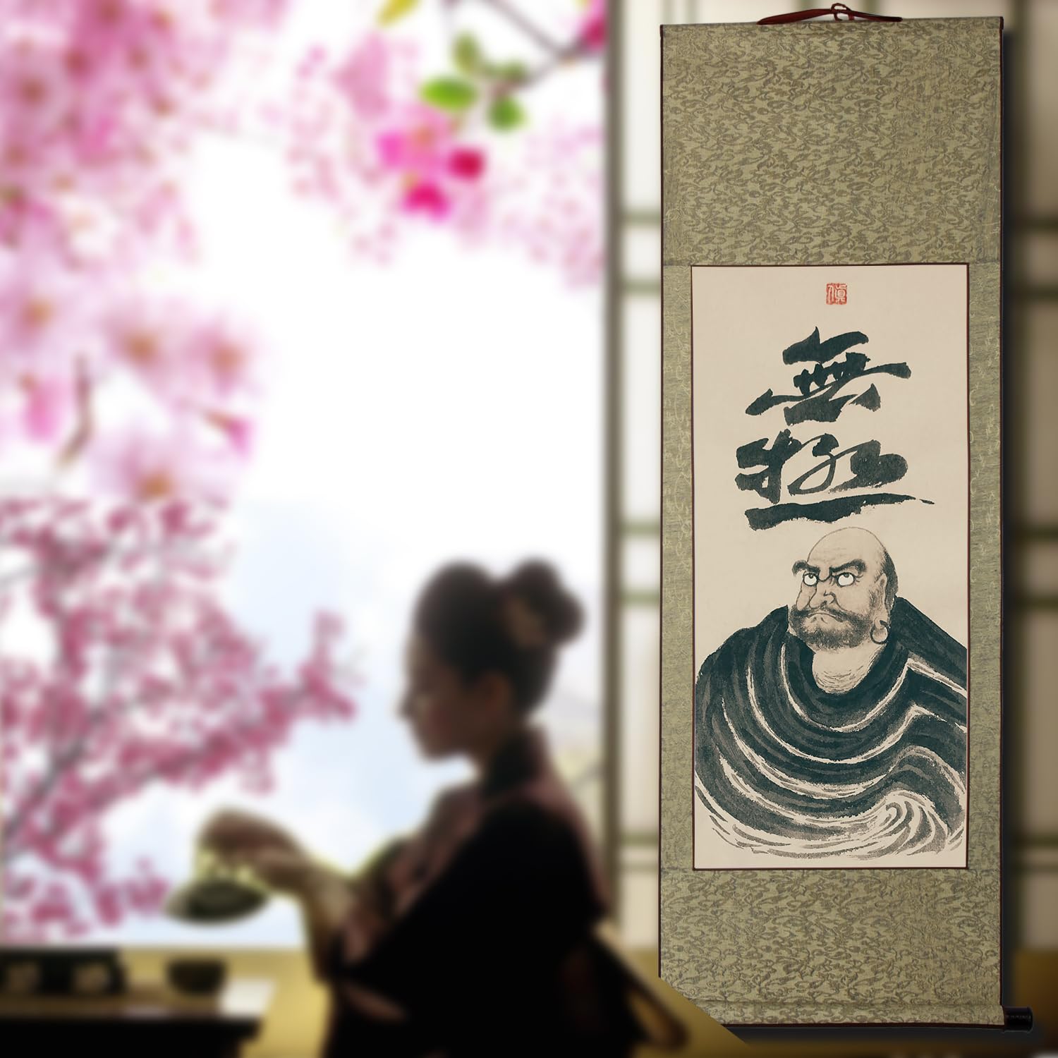 掛軸 達磨 木箱 水墨画 だるま A-18 Amazon｜画家手描き 掛け軸 超お得 仏画 水墨画 菩提だるま ダルマ祖師