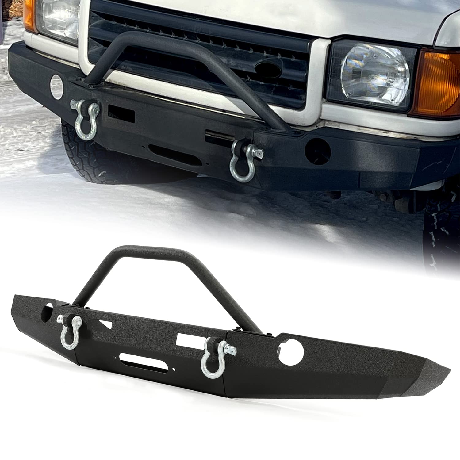 Buy OffRoad Front Bumper with Winch Mount & Bull Bar Compatible with 19982004 Land Rover