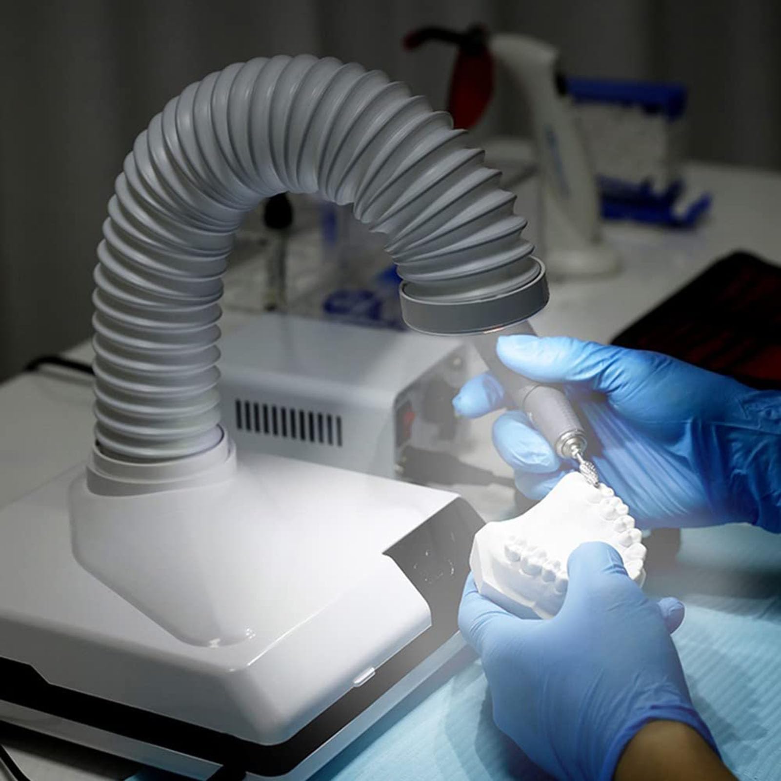 SenhE Aspirapolvere Portatile Potente a LED, Aspiratore da Tavolo, Mini Aspirapolvere Dentale da 60 W, Aspiratore Dentale Portatile Silenzioso per Lucidatura
