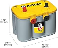 Vista 2 de Baterías 8014 – 045 D34/78 de Optima, baterías de tope amarillo de doble propósito
