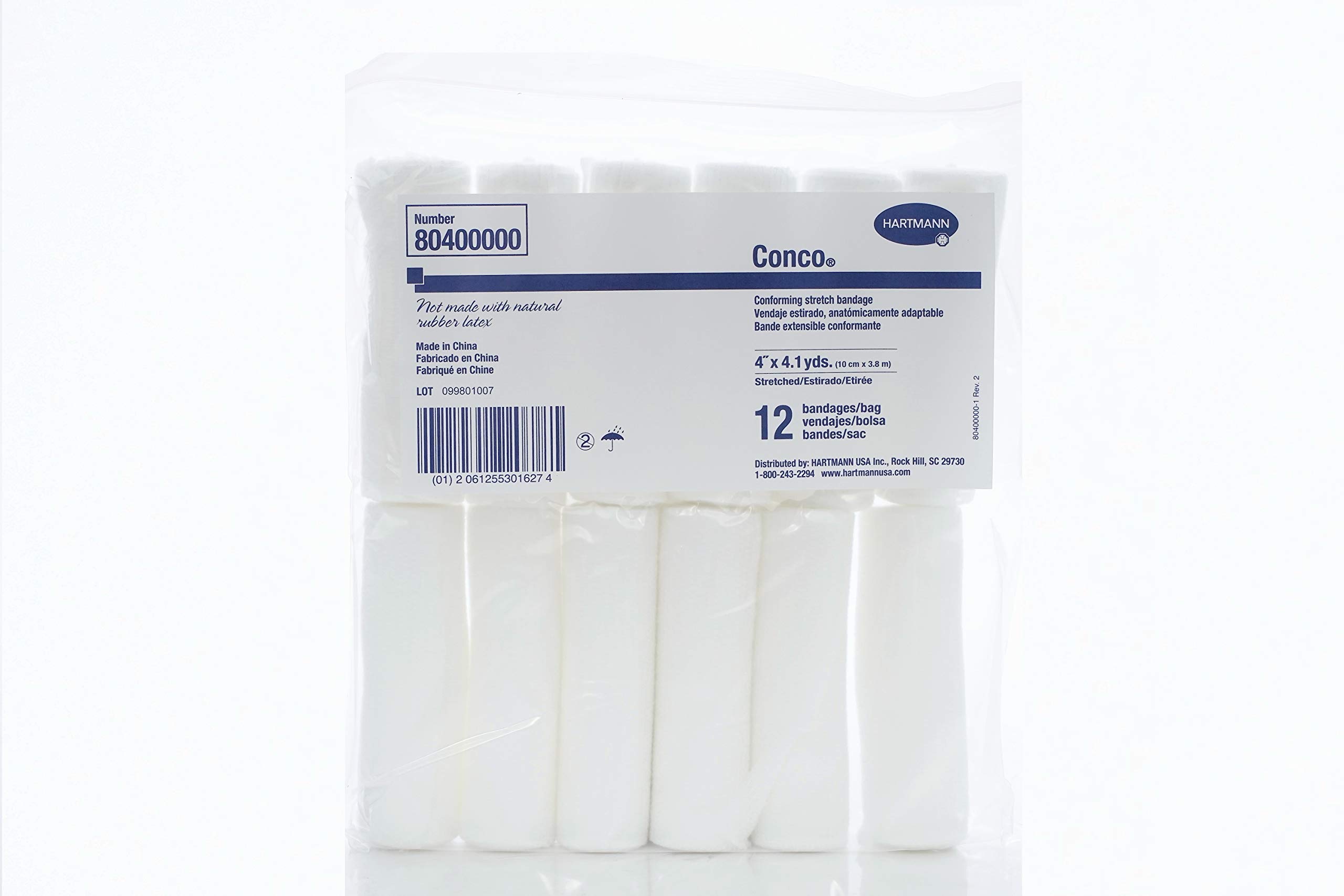 HARTMANN CONCO CONFORMING Bandages, Woven Gauze, 1-PLY, 4" X 4.1YDS, ROLL, NONSTERILE, 80400000 (Case of 96)