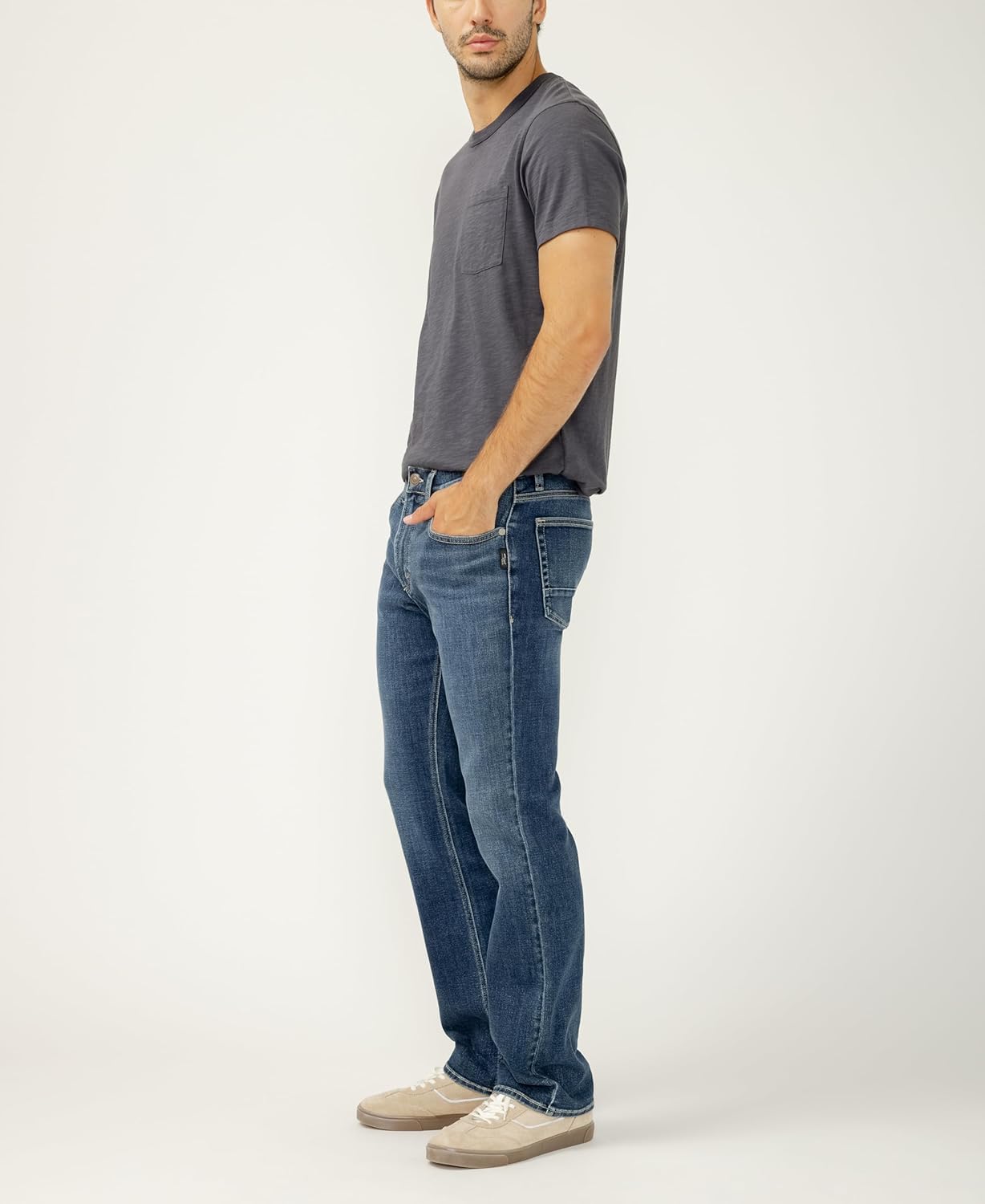 Silver Jeans Co. Men's Jace Slim Fit Bootcut Jeans, Dark Wash, 32W x 32L - Image 2