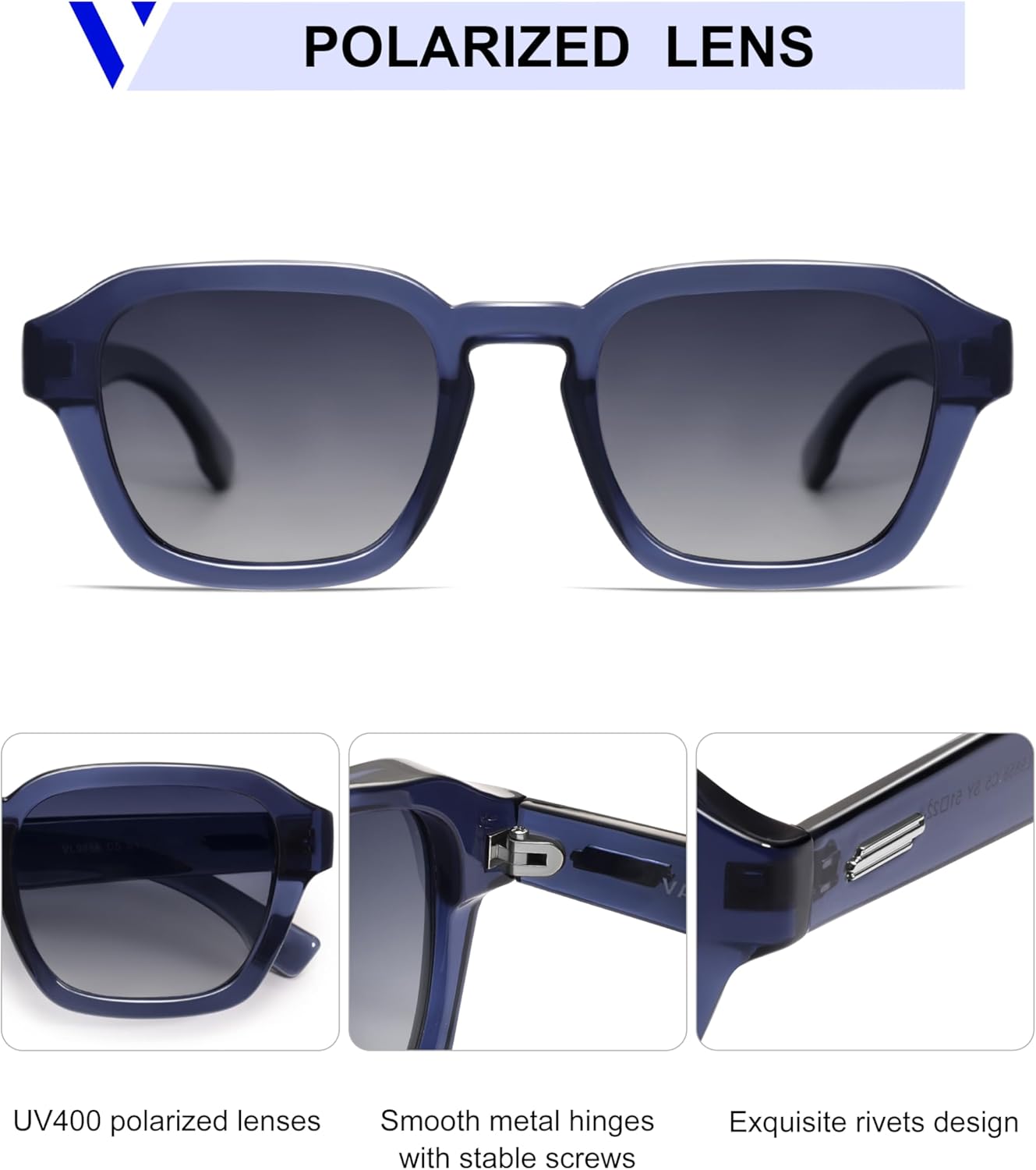 VANLINKER Retro Vintage Polarized Trendy Small Square Sunglasses for Women Men 2025 Fashion Shades VL9858 - Image 5