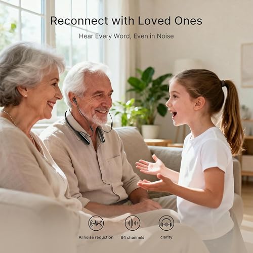 Miniatura 5 de ZDEER Audífonos para personas mayores con Bluetooth, audífonos recargables para pérdida auditiva grave con cancelación de ruido, chips dobles de 64