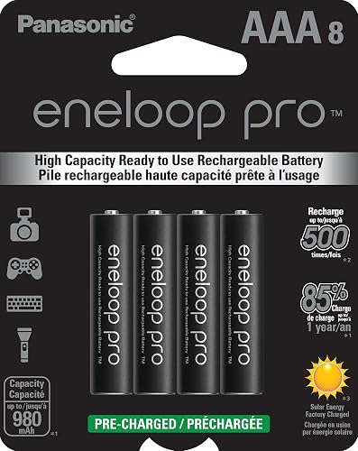 Eneloop BQ-CC55 Charger with BK-3HCCA8BA pro AA and BK-4HCCA8BA pro AAA Batteries