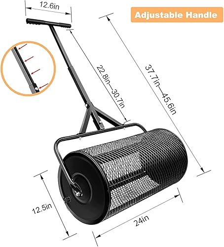 Miniatura 3 de Esparcidor de compost, esparcidor de césped, esparcidor de turba y musgo con pestillos mejorados, esparcidores de fertilizantes de malla metálica