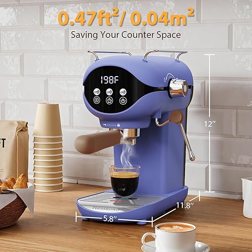 Miniatura 5 de Máquina de café espresso semiautomática de 20 bar 205 Azul