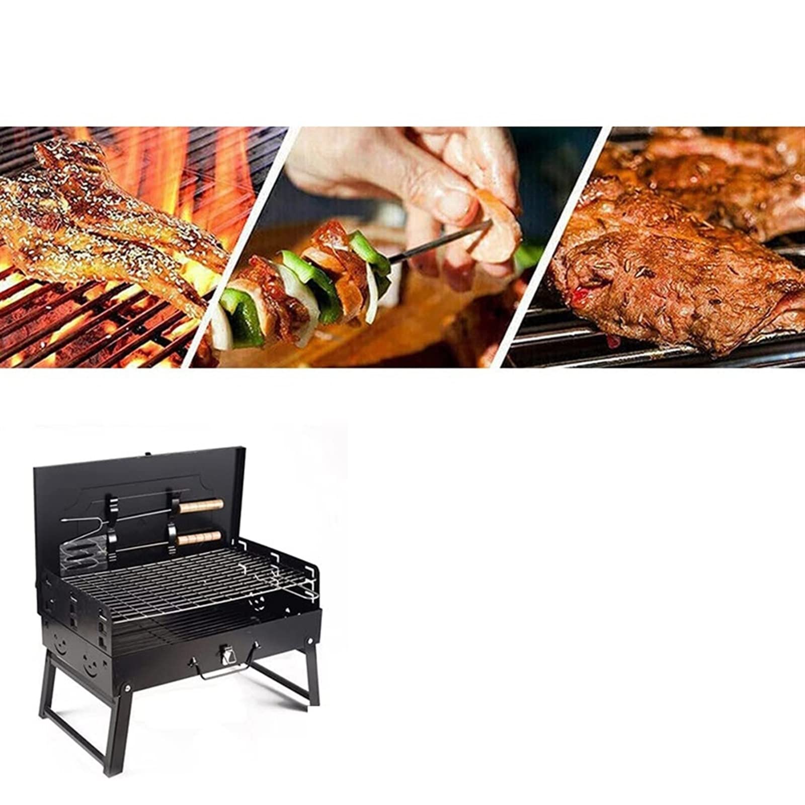 Grill składany na zewnątrz mini przenośny kemping grill składany grill węgiel drzewny piknik turystyka kemping narzędzia kuchenne na zewnątrz