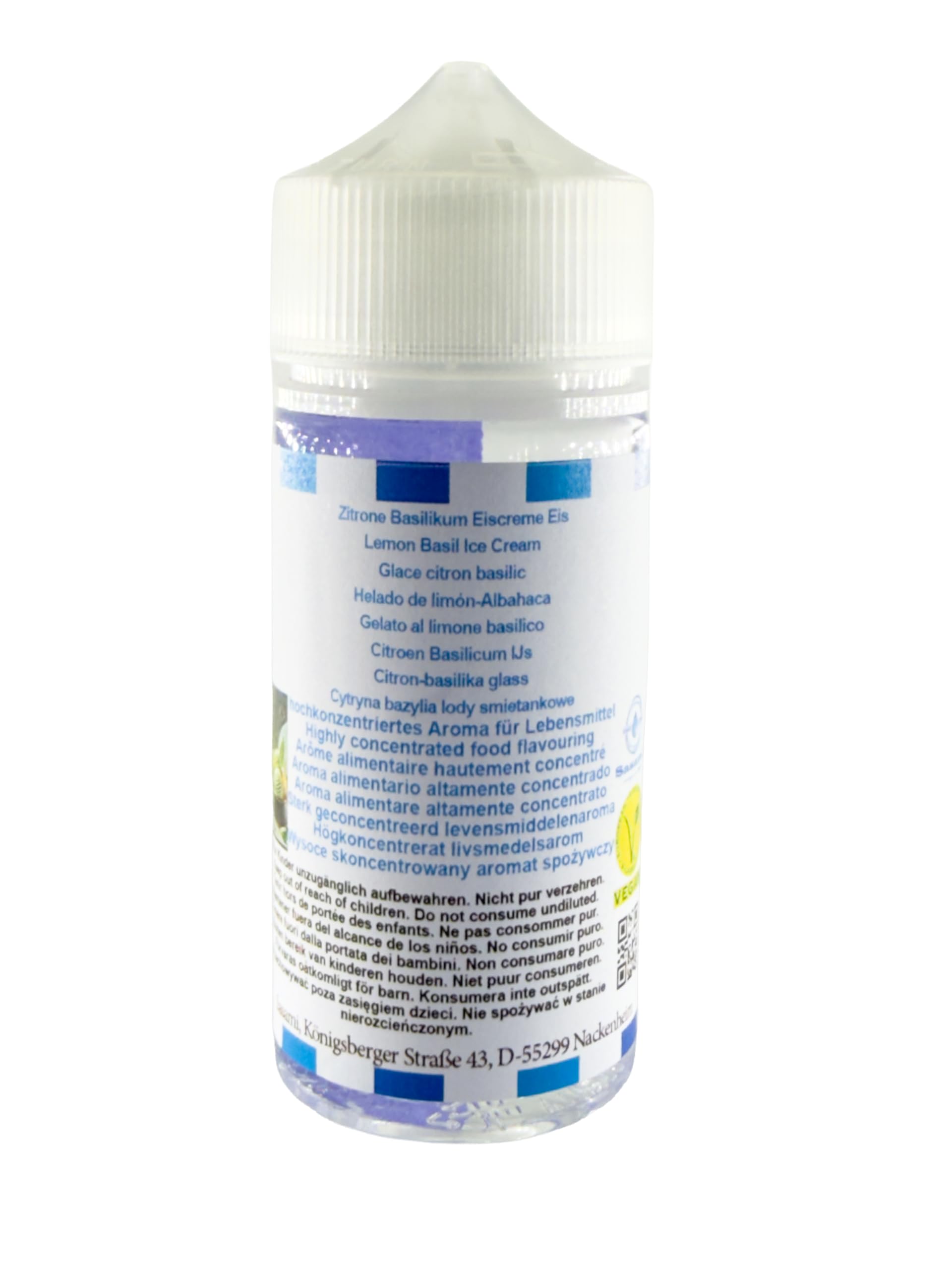 Zitrone Basilikum Eiscreme Eis Aroma Konzentrat - Vegan - Sasami - 100ml