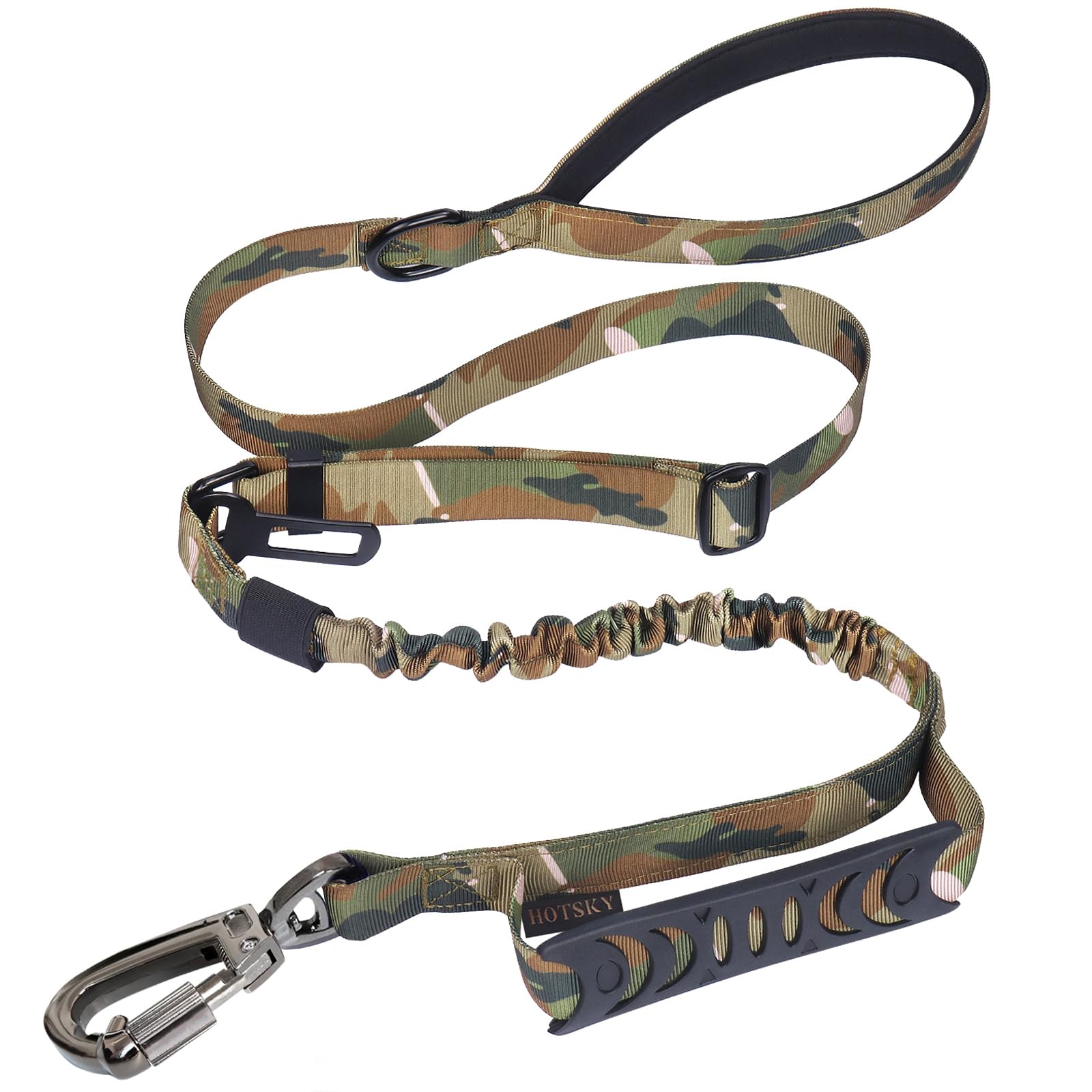 Hotsky Tactical Bungee Shock Absorbing No Pull Strong Dog Leash,CP,4-6FT — image 1