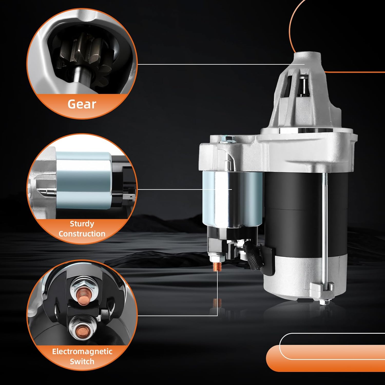 228000-6460 17703N 2280005130 Starter Motor Fits for Honda CRV 1997-2001 L4 2.0L 12V 1.0KW